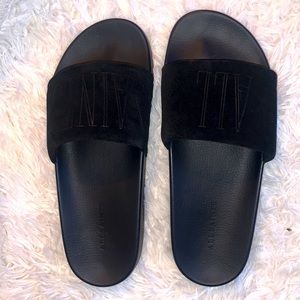 Black ALL SAINTS slides